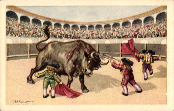 KP artystyczna Bertiglia, walka byków, matador