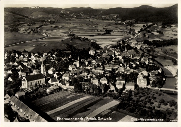 KP Ebermannstadt w Górnej Frankonii, zdjęcie lotnicze