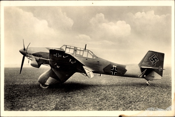 Ak Deutsche Luftwaffe, Sturzkampfflugzeug Junkers Ju 87 A-1, 1./StG. 162 Immelmann, D-IEAU
