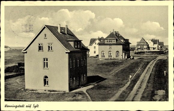 PC Wenningstedt Braderup in North Friesland, street section, building