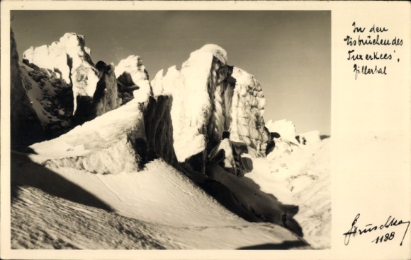 KP Zillertal, wieże lodowe w Tuxerkees, znaczek Spannagelhaus