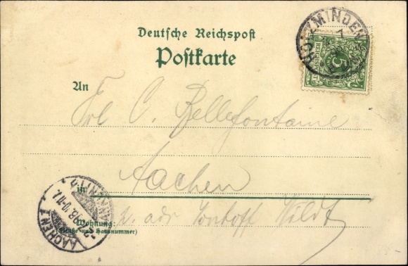 Chromo-Litho Holzminden in Lower Saxony, village, bridge