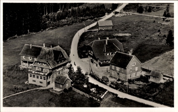 Postcard Kniebis Freudenstadt in the Black Forest, aerial photograph, blind convalescent home