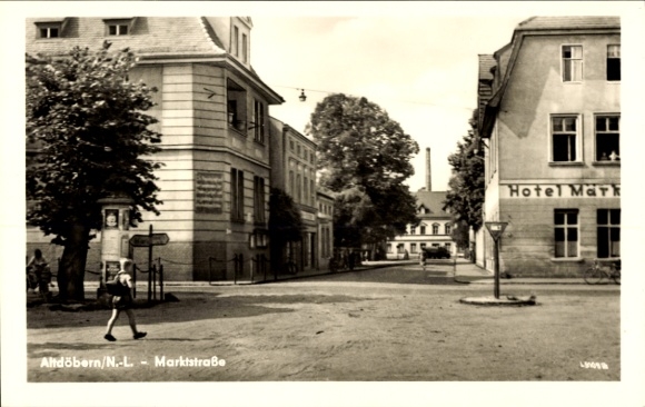 Photo Postcard Altdöbern in Niederlausitz, Marktstraße, Hotel Mark