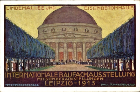 Artist Postcard Schneider, P., Leipzig in Saxony, Int. Building Exhibition 1913, Lindenallee