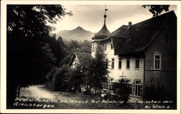 KP Waldhaus Römhild w Turyngii, Hotel i Pensjonat Waldhaus, pomiędzy górami Gleichberg, Naturlands