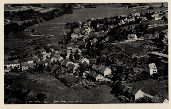 Postcard Urweiler St. Wendel in Saarland, aerial photograph