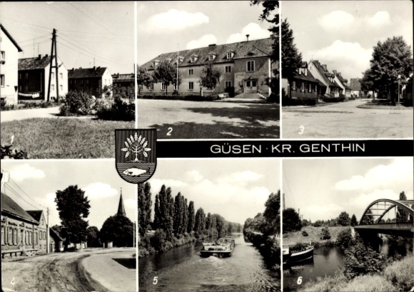 Postcard Güsen Elbe Parey District Genthin, Mozartstraße, Breiter Weg, FDGB Home
