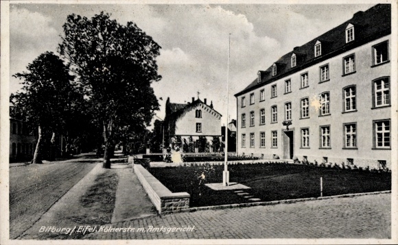 Ansichtkaart Bitburg in de Eifel, Kölnerstrasse, rechtbank