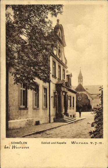 Postcard Schmölen Bennewitz near Wurzen Saxony, castle, chapel