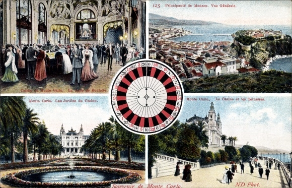 KP Monte Carlo Monaco, Vue Générale, Casino, La Salle de Roulette, Les Jardins, les Terrasses
