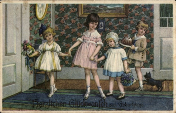 Photo Postcard Margarete of Saxony with twin daughters Maria Antonia and Maria Adelgunde, 1921