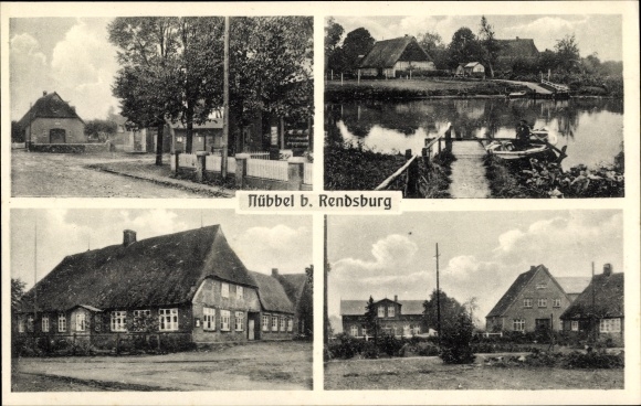 Ansichtkaart Nübbel in Sleeswijk-Holstein, weggedeelte, veerboot