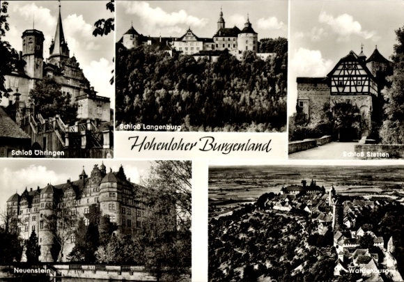 Postcard Oehringen Öhringen in the Hohenlohe district of Württemberg, Öhringen Castle, Neuenstein