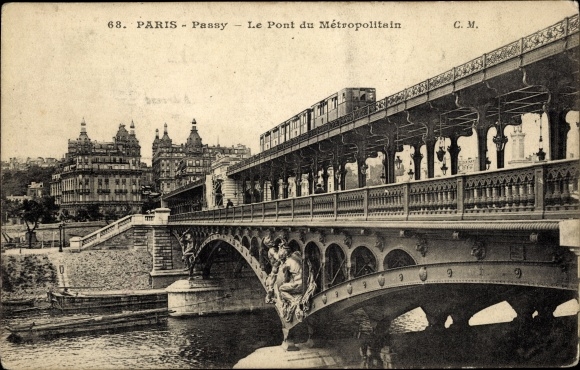 Ak Parijs XVI. Passy, Le Pont du Metropolitain