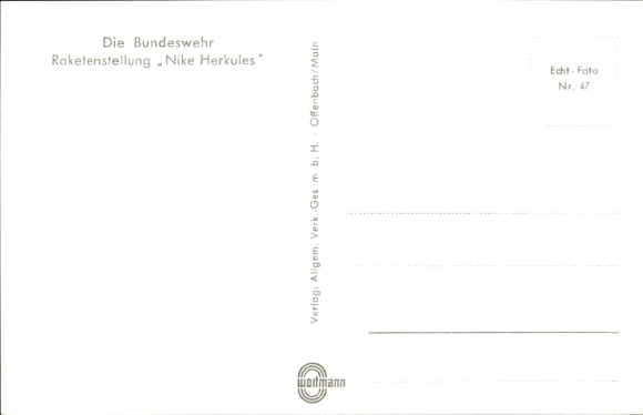 Postcard Bundeswehr, Nike Herkules missile site