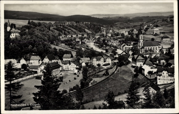 Ak Neuhausen Erzgebirge, Ortsansicht mit Kirche