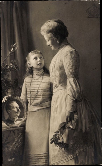 Ak Kaiserin Auguste Viktoria, Prinzessin Victoria Luise von Preußen, Portrait Kaiser Wilhelm II