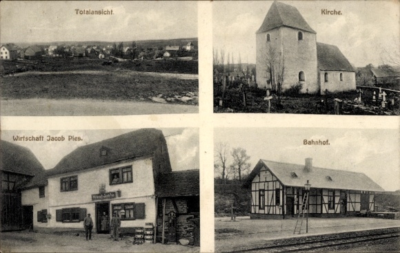KP Leiningen w Hunsrück, kościół, dworzec kolejowy, zajazd