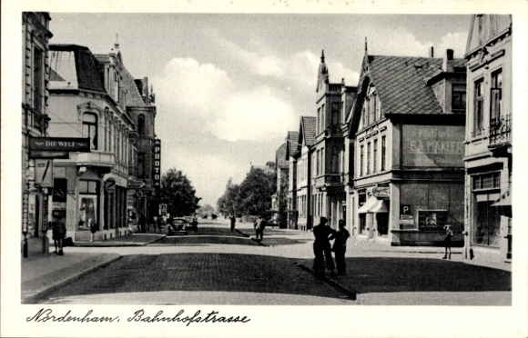 Postcard Nordenham in Oldenburg Lower Saxony, Bahnhofstraße