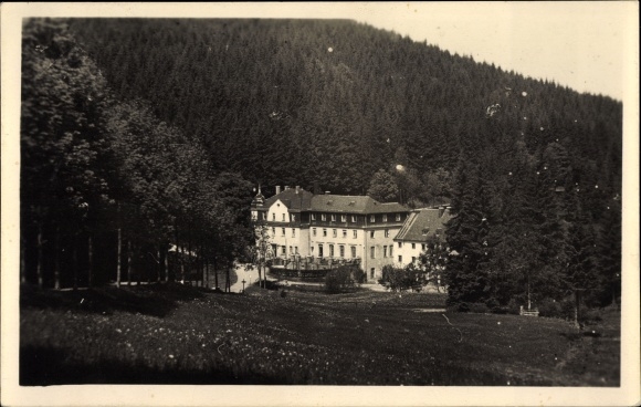 Postcard Raschau Markersbach, FDGB Ferienheim Wolfner Mühle, forest