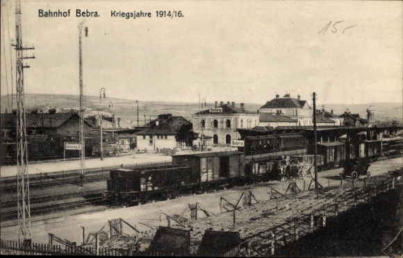 Ak Bebra an der Fulda Hessen, Bahnhof, Gleisseite, I WK