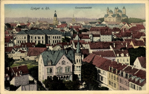 Ak Speyer am Rhein, Gesamtansicht