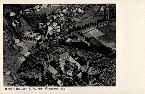 Postcard Benninghausen Lippstadt in Westphalia, aerial photograph