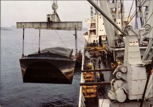 Ansichtkaart MS Werdenfels, Deutsche stoomschipfahrtsgesellschaft Hansa, overname van een aansteker