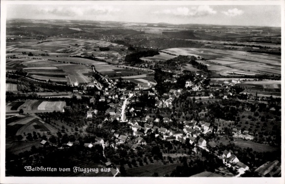 Ak Waldstetten im Ostalbkreis Württemberg, Fliegeraufnahme