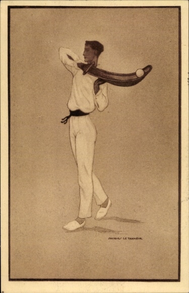 Artist Chromo-Litho Tanneyr, J. le, Pelota player, portrait