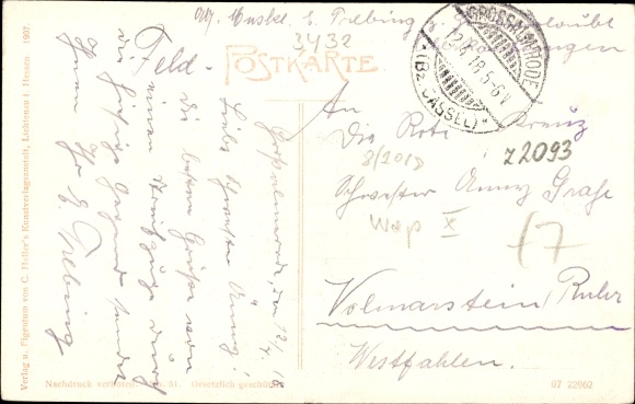 Ak Großalmerode in Hessen, Gesamtansicht der Stadt, Wohnsiedlung, Schlot
