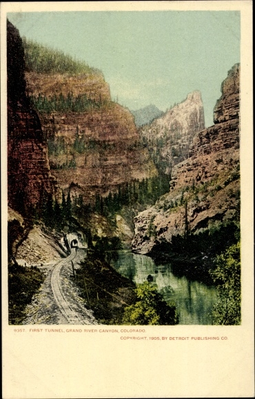 Ak Colorado Verenigde Staten, Grand River Canyon, Eerste Tunnel