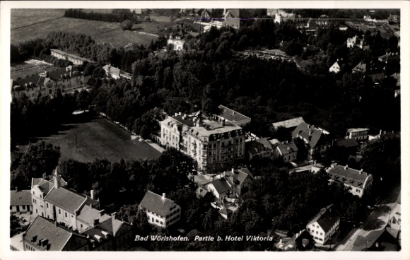 Postcard Bad Wörishofen in Unterallgäu, aerial photograph of the Hotel Viktoria