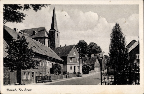 PC Burbach Siegen in North Rhine-Westphalia, lot in town, church