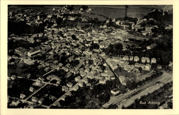 Postcard Bad Aibling in Upper Bavaria, aerial photograph