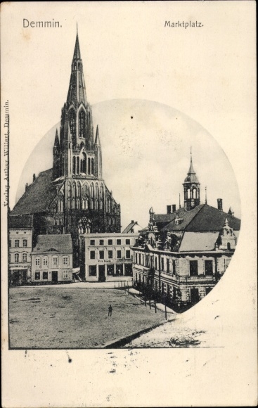 Ak Demmin in West-Pommeren, marktplein