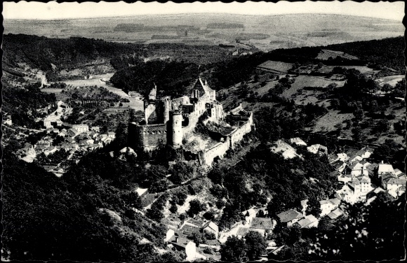 Postcard Vianden Luxembourg, overview