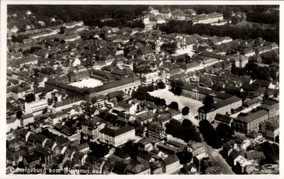 Postcard Ludwigsburg in Württemberg, aerial photograph