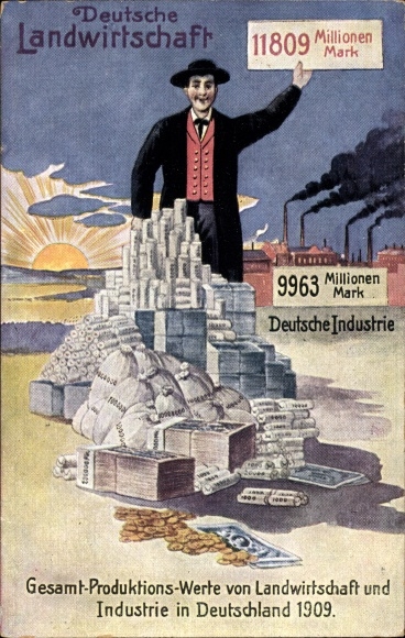 PC Deutsche Landwirtschaft, Deutsche Industrie, total production values from 1909, Kaiserreich