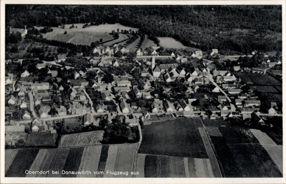 Postcard Oberndorf (near Donauwörth) on the Lech, aerial photograph