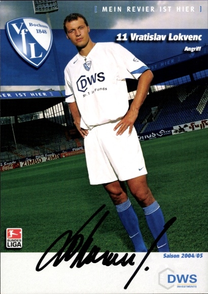 Autograph card footballer Vratislav Lokvenc, VfL Bochum, autograph