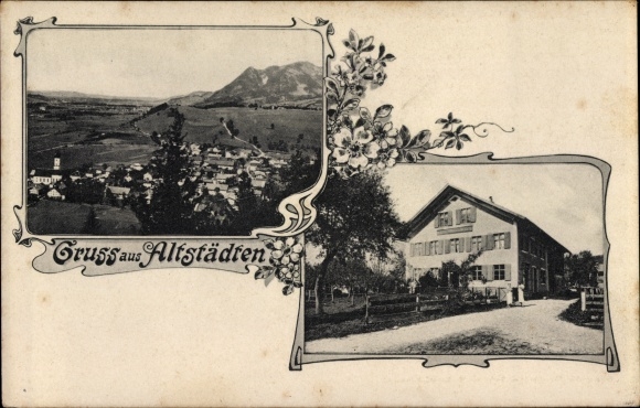 Postcard old towns Sonthofen im Allgäu, town views