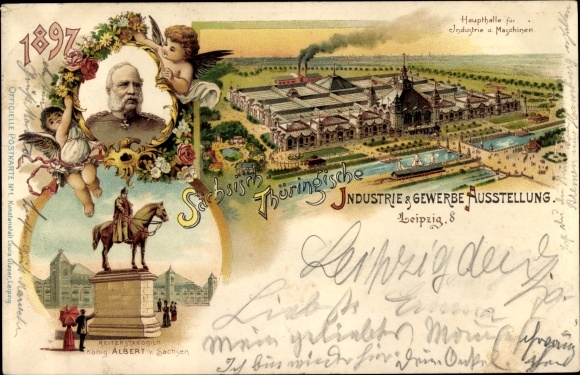 lito Leipzig w Saksonii, Sächs Thür Wystawa przemysłowa i handlowa 1897, król Jerzy Saksonii