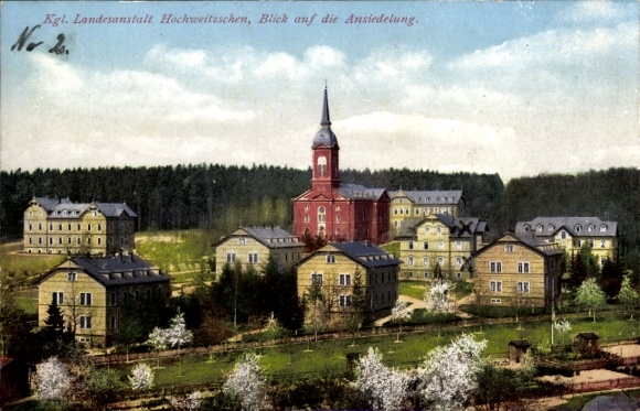 Postcard Hochweitzschen Großweitzschen in Saxony, Royal State Institute Hochweitzschen, settlement