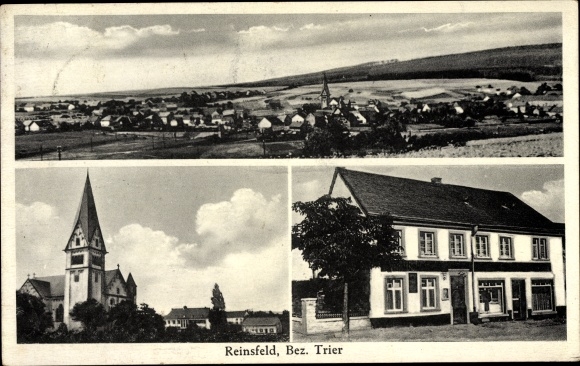 PC Reinsfeld in Rhineland-Palatinate, inn at the station, church, total view
