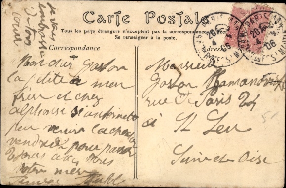 Postcard Luc Prost, Rue Bisson, born in Franche-Comté, Barbe