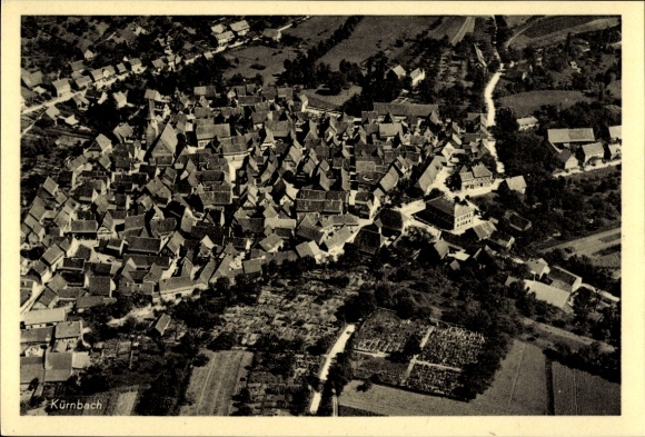 Ak Kürnbach in Baden Württemberg, luchtfoto