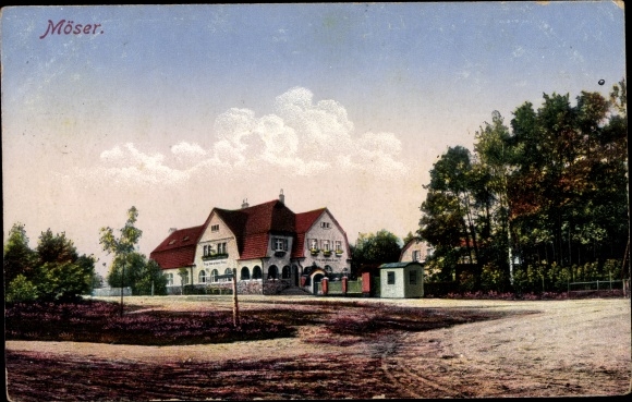 Ak Möser Jerichower Land, Gasthaus Krug zum grünen Kranz