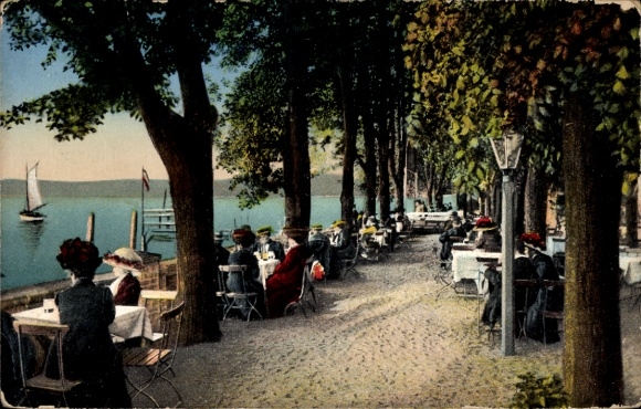 Postcard Berlin Reinickendorf Tegel, steamer station Blumshof in Saatwinkel